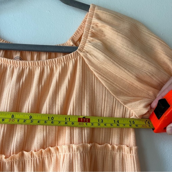 🌼 5/$25 Girls Plus Tiered Ruffle Peplum Top Short Sleeve Orange Size L 10/12 - Picture 5 of 9